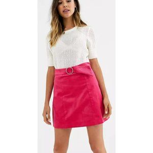 GLAMOROUS FUCHSIA PINK CORD MINI SKIRT (SZ 6) EUC